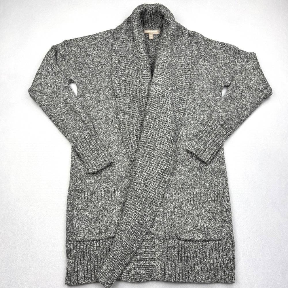 Banana Republic Womens XS Gray Marl Chunky Wool Blend Shawl Cardigan Sweater